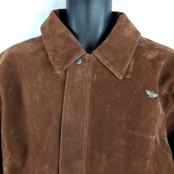 Reportage RGA Italy Leather Suede Jacket Brown - Picture 1 of 5